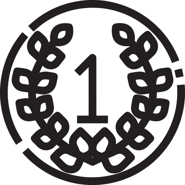 Kazanan Siyah ve Beyaz Logo Simgesi Markalaşma ve Tasarım için PNG Biçiminde