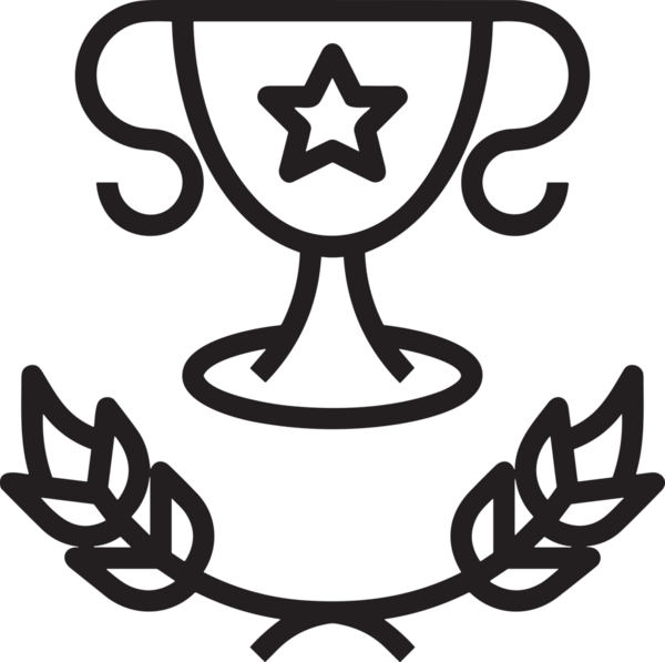 Kazanan Siyah ve Beyaz Logo Simgesi Markalaşma ve Tasarım için PNG Biçiminde