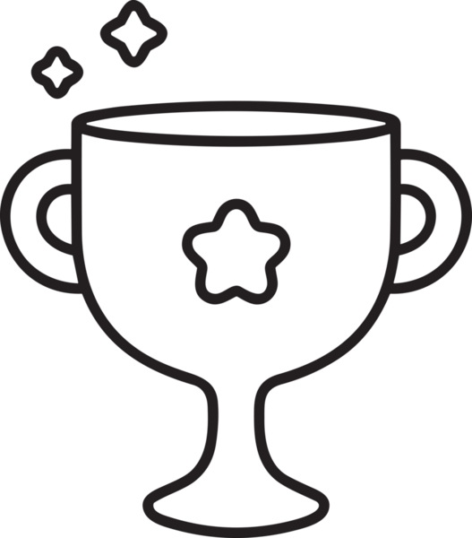 Kazanan Siyah ve Beyaz Logo Simgesi Markalaşma ve Tasarım için PNG Biçiminde