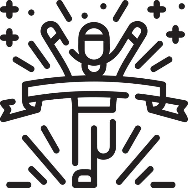 Kazanan Siyah ve Beyaz Logo Simgesi Markalaşma ve Tasarım için PNG Biçiminde