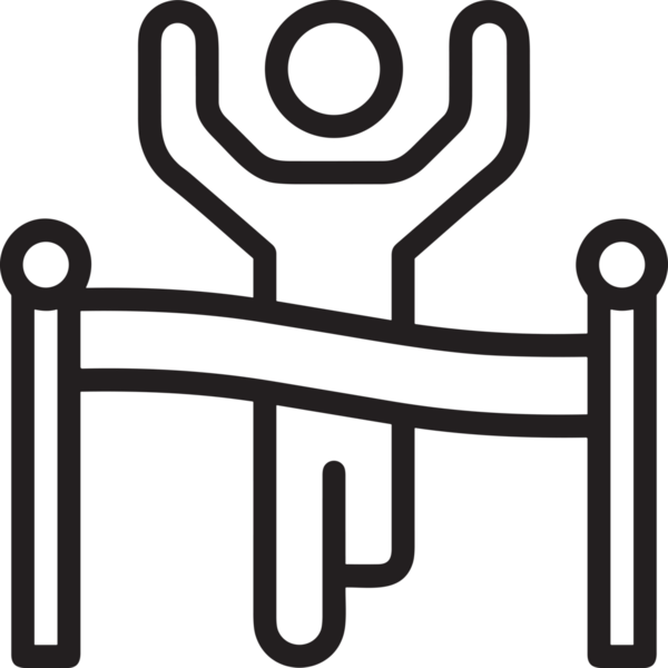 Kazanan Siyah ve Beyaz Logo Simgesi Markalaşma ve Tasarım için PNG Biçiminde