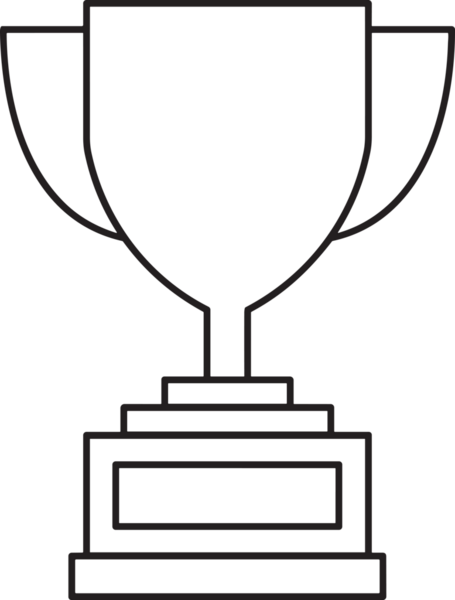 Kazanan Siyah ve Beyaz Logo Simgesi Markalaşma ve Tasarım için PNG Biçiminde