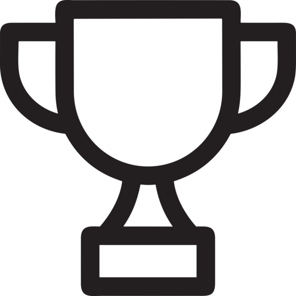 Kazanan Siyah ve Beyaz Logo Simgesi Markalaşma ve Tasarım için PNG Biçiminde