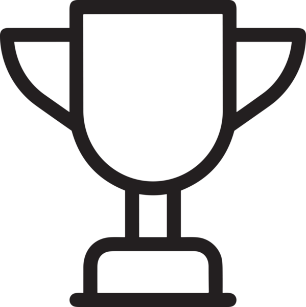 Kazanan Siyah ve Beyaz Logo Simgesi Markalaşma ve Tasarım için PNG Biçiminde