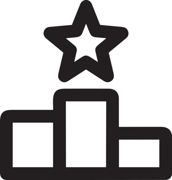 Kazanan Siyah ve Beyaz Logo Simgesi Markalaşma ve Tasarım için PNG Biçiminde