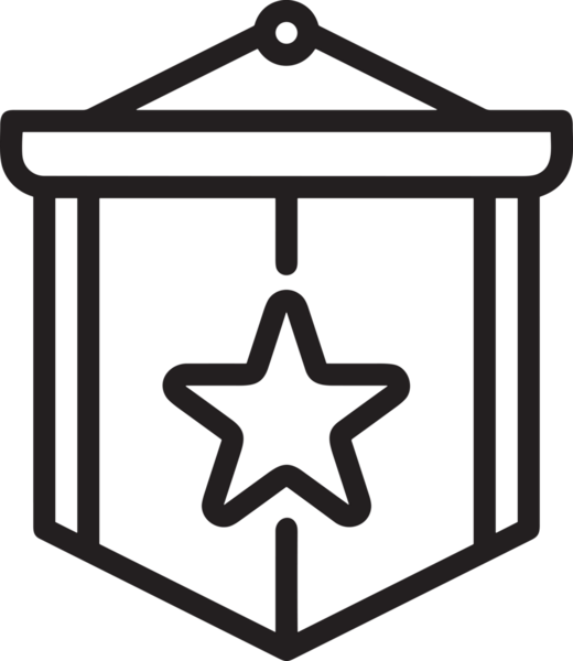 Kazanan Siyah ve Beyaz Logo Simgesi Markalaşma ve Tasarım için PNG Biçiminde