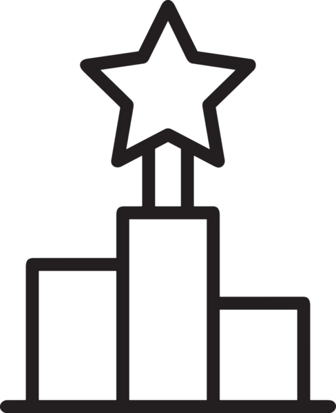 Kazanan Siyah ve Beyaz Logo Simgesi Markalaşma ve Tasarım için PNG Biçiminde