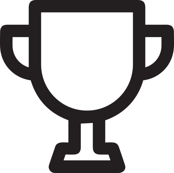 Kazanan Siyah ve Beyaz Logo Simgesi Markalaşma ve Tasarım için PNG Biçiminde