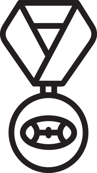 Kazanan Siyah ve Beyaz Logo Simgesi Markalaşma ve Tasarım için PNG Biçiminde