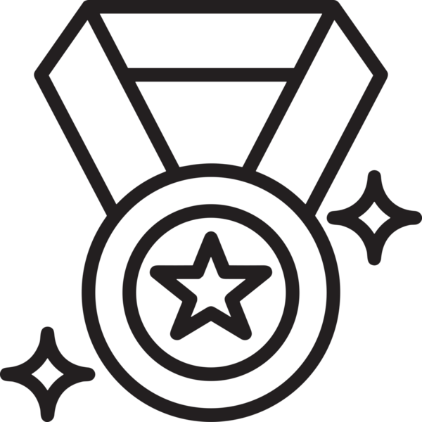 Kazanan Siyah ve Beyaz Logo Simgesi Markalaşma ve Tasarım için PNG Biçiminde