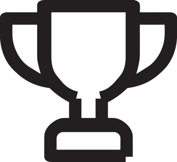 Kazanan Siyah ve Beyaz Logo Simgesi Markalaşma ve Tasarım için PNG Biçiminde