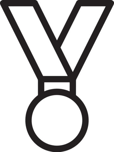 Kazanan Siyah ve Beyaz Logo Simgesi Markalaşma ve Tasarım için PNG Biçiminde