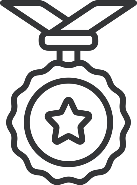 Kazanan Siyah ve Beyaz Logo Simgesi Markalaşma ve Tasarım için PNG Biçiminde