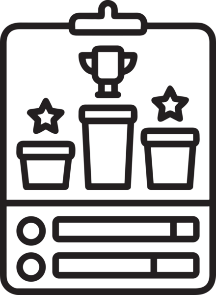 Kazanan Siyah ve Beyaz Logo Simgesi Markalaşma ve Tasarım için PNG Biçiminde