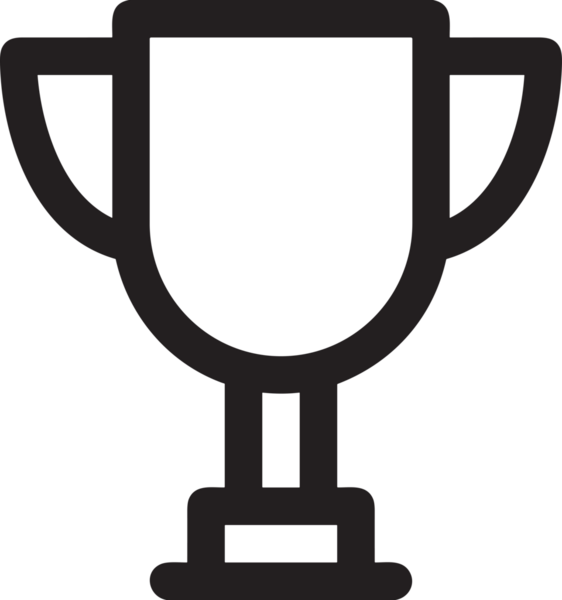 Kazanan Siyah ve Beyaz Logo Simgesi Markalaşma ve Tasarım için PNG Biçiminde