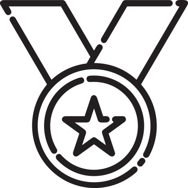 Kazanan Siyah ve Beyaz Logo Simgesi Markalaşma ve Tasarım için PNG Biçiminde