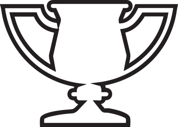 Kazanan Siyah ve Beyaz Logo Simgesi Markalaşma ve Tasarım için PNG Biçiminde