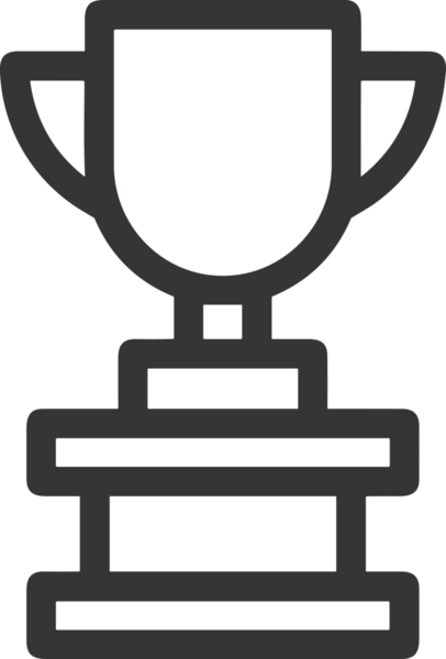 Kazanan Siyah ve Beyaz Logo Simgesi Markalaşma ve Tasarım için PNG Biçiminde