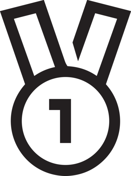 Kazanan Siyah ve Beyaz Logo Simgesi Markalaşma ve Tasarım için PNG Biçiminde