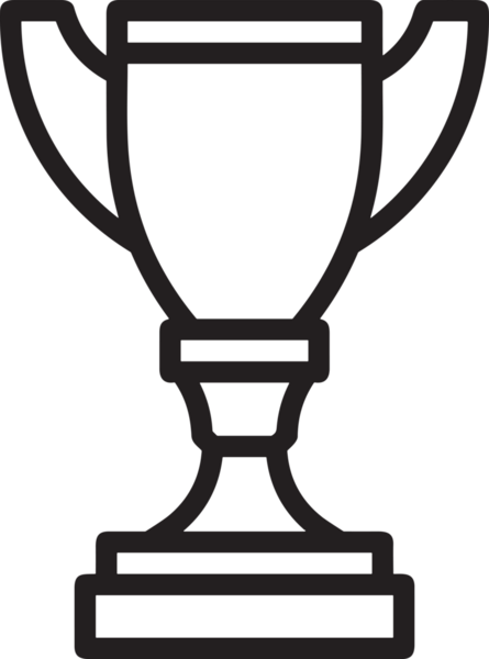 Kazanan Siyah ve Beyaz Logo Simgesi Markalaşma ve Tasarım için PNG Biçiminde