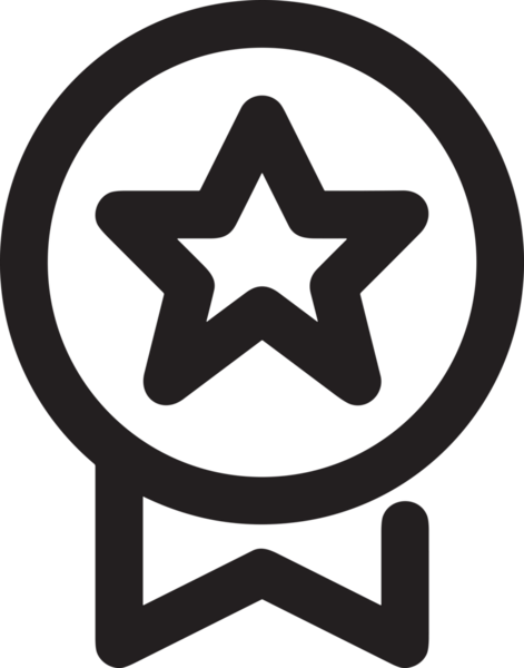 Kazanan Siyah ve Beyaz Logo Simgesi Markalaşma ve Tasarım için PNG Biçiminde