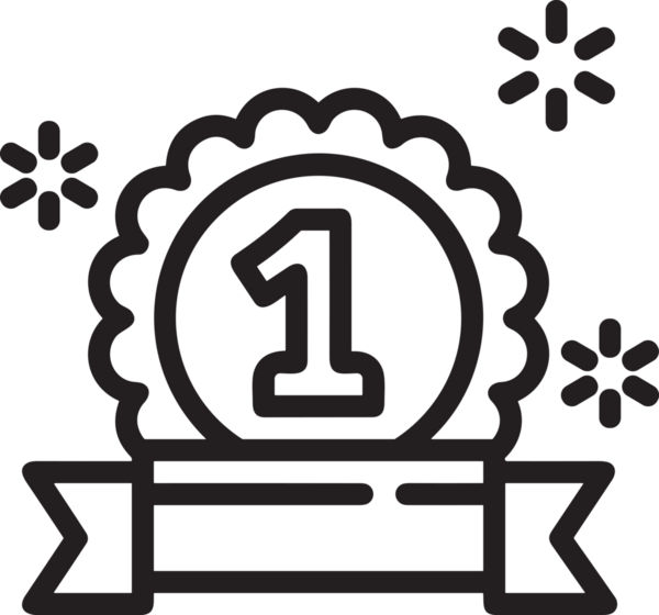 Kazanan Siyah ve Beyaz Logo Simgesi Markalaşma ve Tasarım için PNG Biçiminde