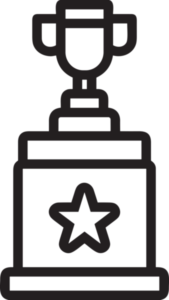 Kazanan Siyah ve Beyaz Logo Simgesi Markalaşma ve Tasarım için PNG Biçiminde