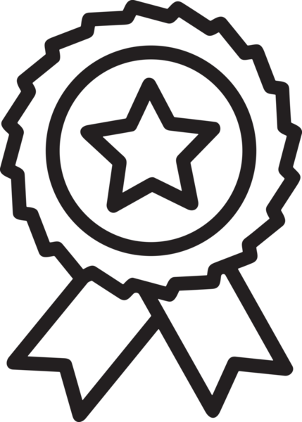 Kazanan Siyah ve Beyaz Logo Simgesi Markalaşma ve Tasarım için PNG Biçiminde