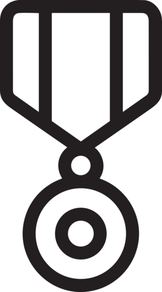 Kazanan Siyah ve Beyaz Logo Simgesi Markalaşma ve Tasarım için PNG Biçiminde