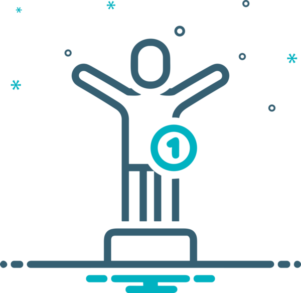 Kazanan Siyah ve Beyaz Logo Simgesi Markalaşma ve Tasarım için PNG Biçiminde