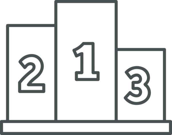 Kazanan Siyah ve Beyaz Logo Simgesi Markalaşma ve Tasarım için PNG Biçiminde