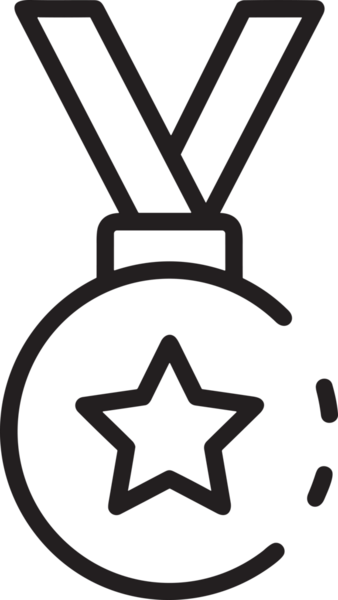 Kazanan Siyah ve Beyaz Logo Simgesi Markalaşma ve Tasarım için PNG Biçiminde