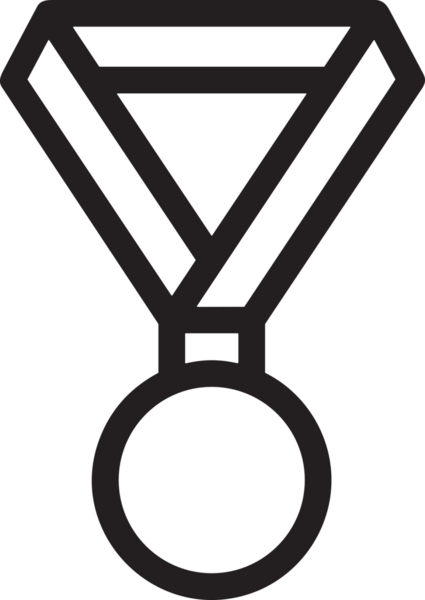 Kazanan Siyah ve Beyaz Logo Simgesi Markalaşma ve Tasarım için PNG Biçiminde