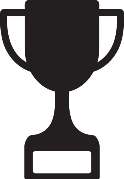 Kazanan Siyah ve Beyaz Logo Simgesi Markalaşma ve Tasarım için PNG Biçiminde