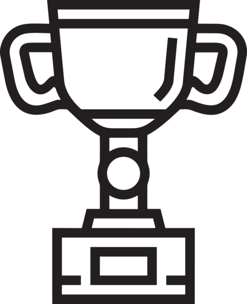 Kazanan Siyah ve Beyaz Logo Simgesi Markalaşma ve Tasarım için PNG Biçiminde