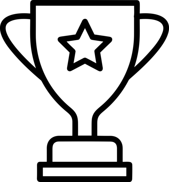 Kazanan Siyah ve Beyaz Logo Simgesi Markalaşma ve Tasarım için PNG Biçiminde