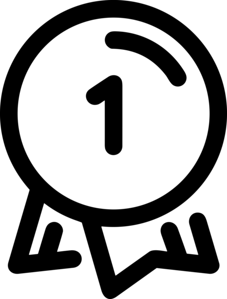 Kazanan Siyah ve Beyaz Logo Simgesi Markalaşma ve Tasarım için PNG Biçiminde