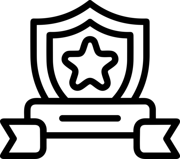 Kazanan Siyah ve Beyaz Logo Simgesi Markalaşma ve Tasarım için PNG Biçiminde