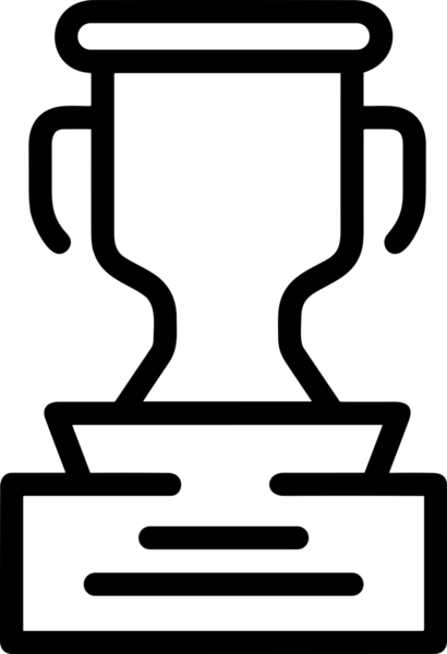 Kazanan Siyah ve Beyaz Logo Simgesi Markalaşma ve Tasarım için PNG Biçiminde