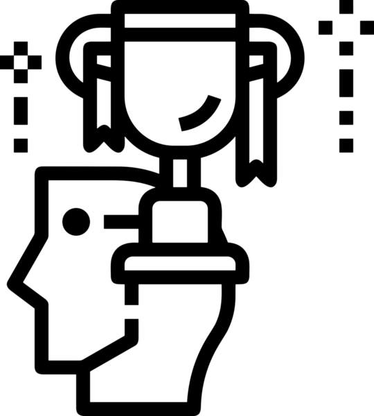 Kazanan Siyah ve Beyaz Logo Simgesi Markalaşma ve Tasarım için PNG Biçiminde