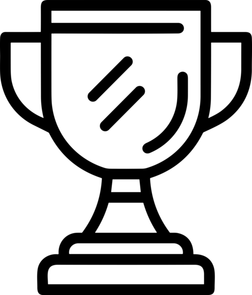 Kazanan Siyah ve Beyaz Logo Simgesi Markalaşma ve Tasarım için PNG Biçiminde