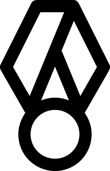 Kazanan Siyah ve Beyaz Logo Simgesi Markalaşma ve Tasarım için PNG Biçiminde