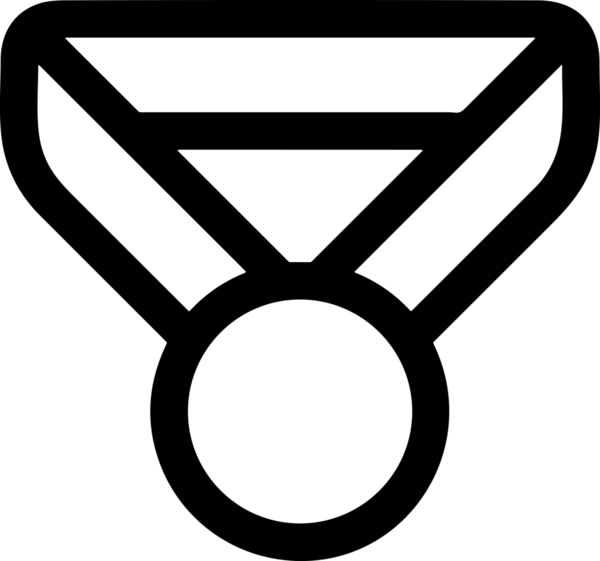 Kazanan Siyah ve Beyaz Logo Simgesi Markalaşma ve Tasarım için PNG Biçiminde