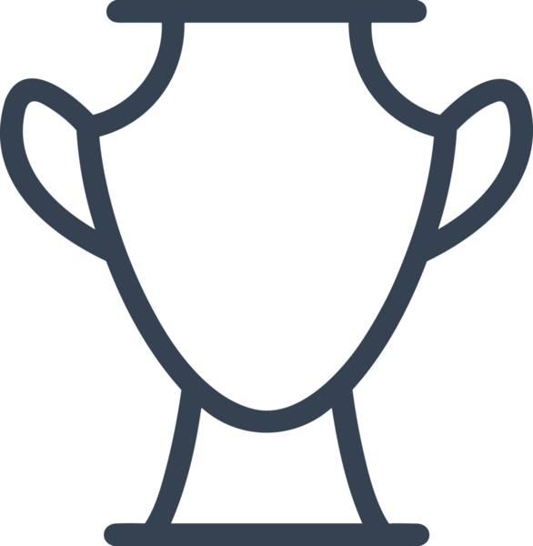 Kazanan Siyah ve Beyaz Logo Simgesi Markalaşma ve Tasarım için PNG Biçiminde