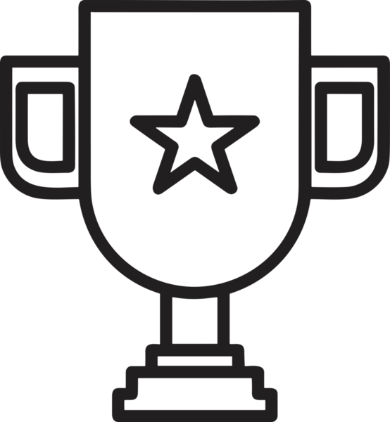 Kazanan Siyah ve Beyaz Logo Simgesi Markalaşma ve Tasarım için PNG Biçiminde