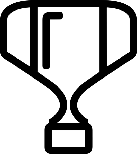 Kazanan Siyah ve Beyaz Logo Simgesi Markalaşma ve Tasarım için PNG Biçiminde