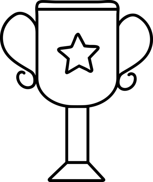 Kazanan Siyah ve Beyaz Logo Simgesi Markalaşma ve Tasarım için PNG Biçiminde