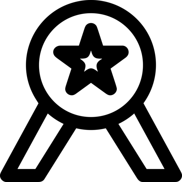 Kazanan Siyah ve Beyaz Logo Simgesi Markalaşma ve Tasarım için PNG Biçiminde