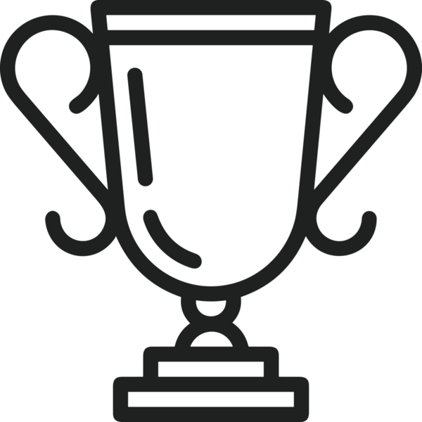 Kazanan Siyah ve Beyaz Logo Simgesi Markalaşma ve Tasarım için PNG Biçiminde