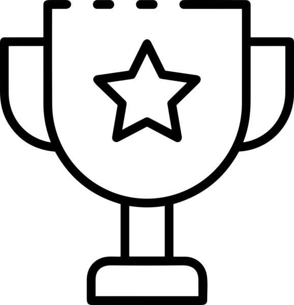 Kazanan Siyah ve Beyaz Logo Simgesi Markalaşma ve Tasarım için PNG Biçiminde